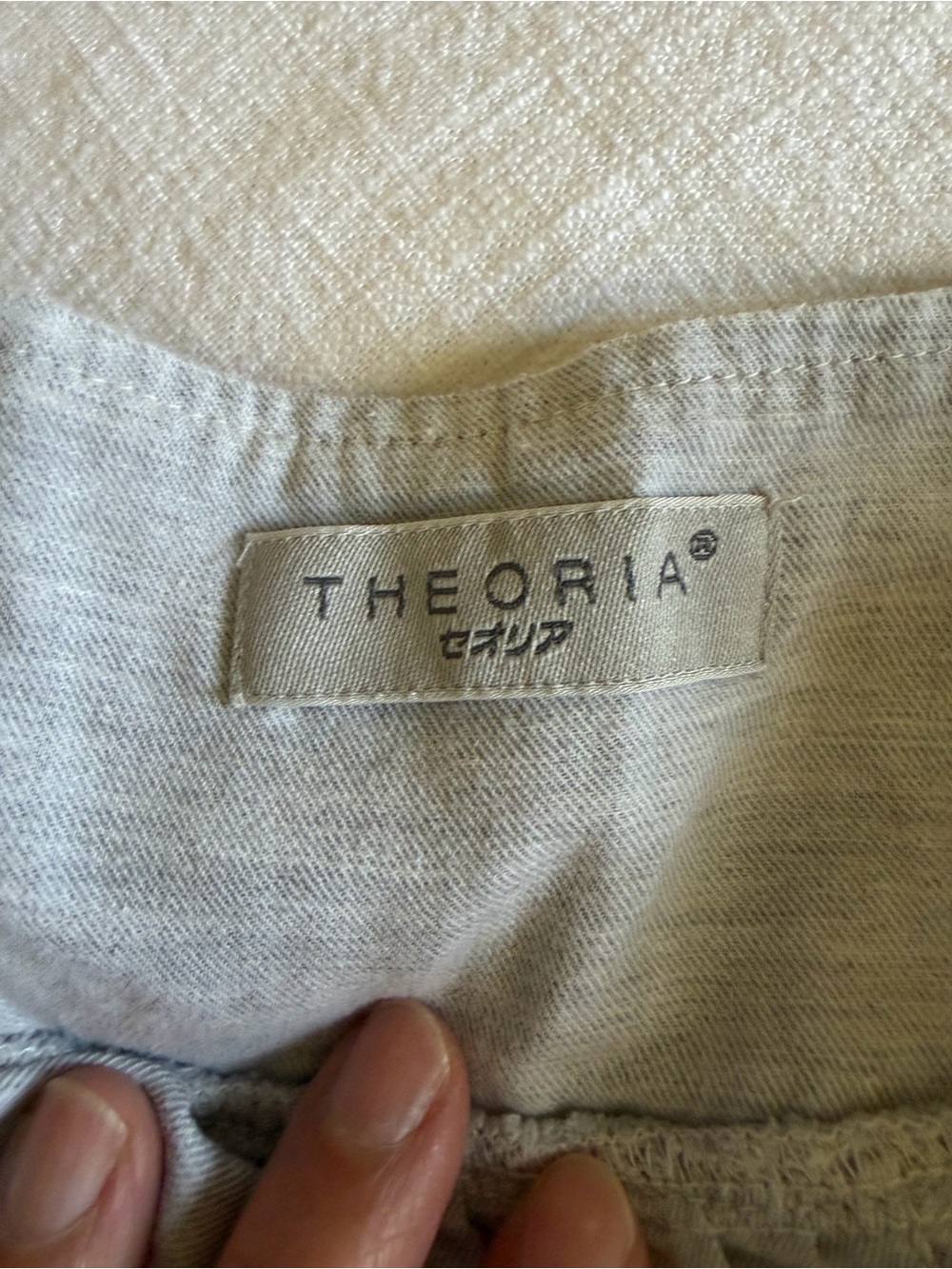 Theories Gray Babydoll Embroidered Peasant Top - Picture 5 of 9